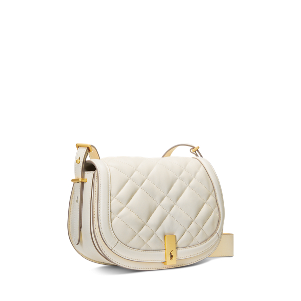 Ivory Polo ID Quilted Leather Saddle Bag Polo Ralph Lauren 3