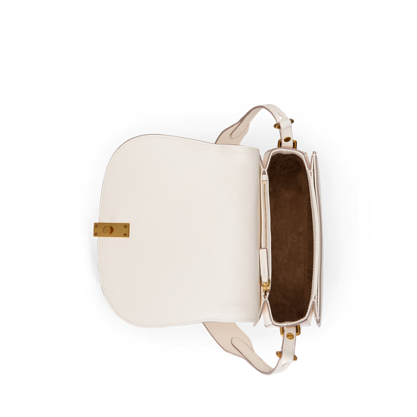 Ivory Polo ID Quilted Leather Saddle Bag Polo Ralph Lauren 5