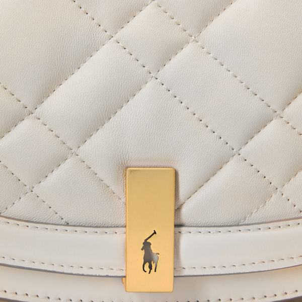 Ivory Polo ID Quilted Leather Saddle Bag Polo Ralph Lauren 6