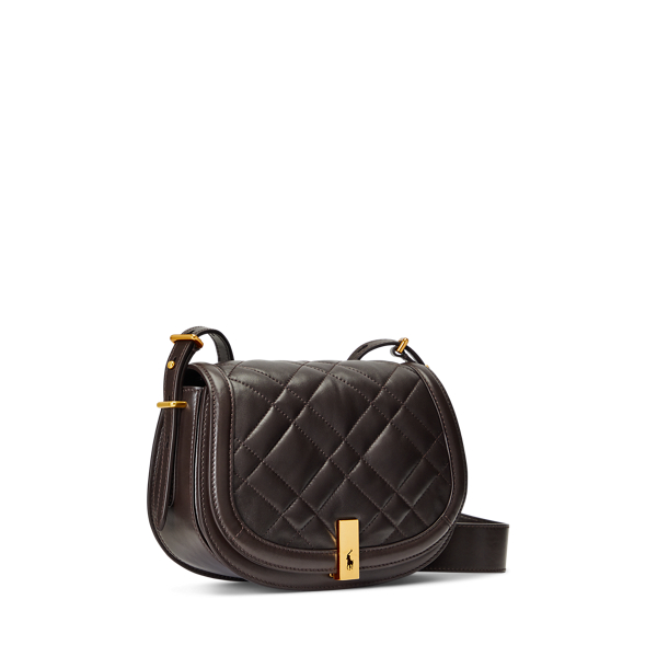 Tobacco Polo ID Quilted Leather Saddle Bag Polo Ralph Lauren 3