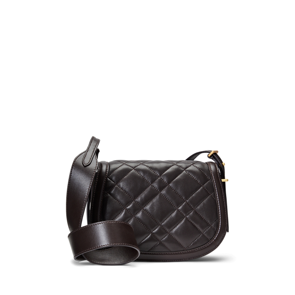 Tobacco Polo ID Quilted Leather Saddle Bag Polo Ralph Lauren 4