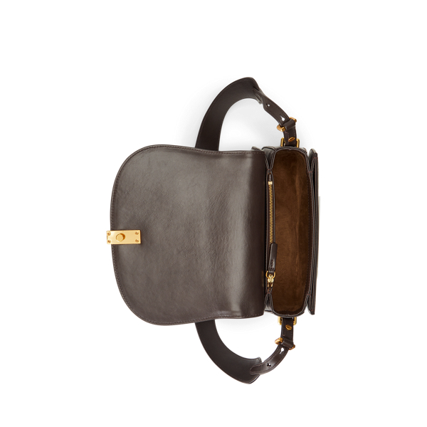 Tobacco Polo ID Quilted Leather Saddle Bag Polo Ralph Lauren 5