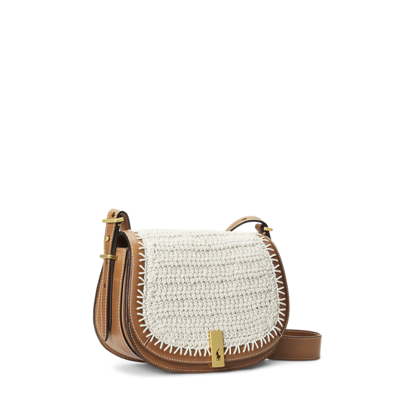 Cream Polo ID Crochet Saddle Bag Polo Ralph Lauren 3