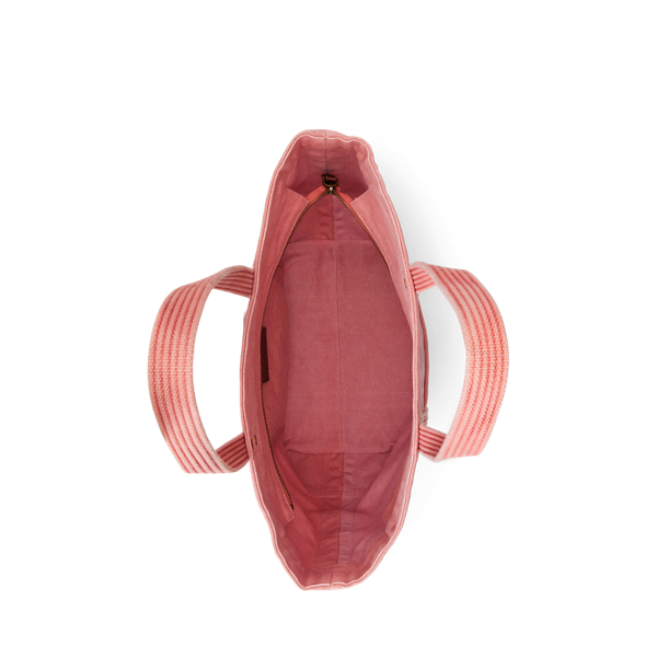 Cabas moyen en toile Polo Ralph Lauren en Rouge 5