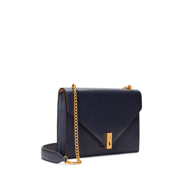 Midnight Navy Polo ID Leather Envelope Chain Bag Polo Ralph Lauren 3