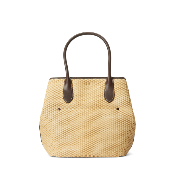 Natural Bellport Leather-Trim Straw Medium Tote Polo Ralph Lauren 4