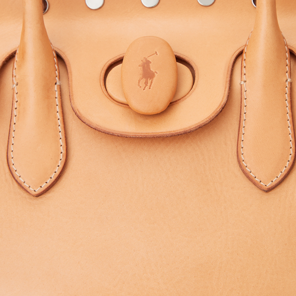 Natural Bellport Studded Vachetta Satchel Polo Ralph Lauren 6