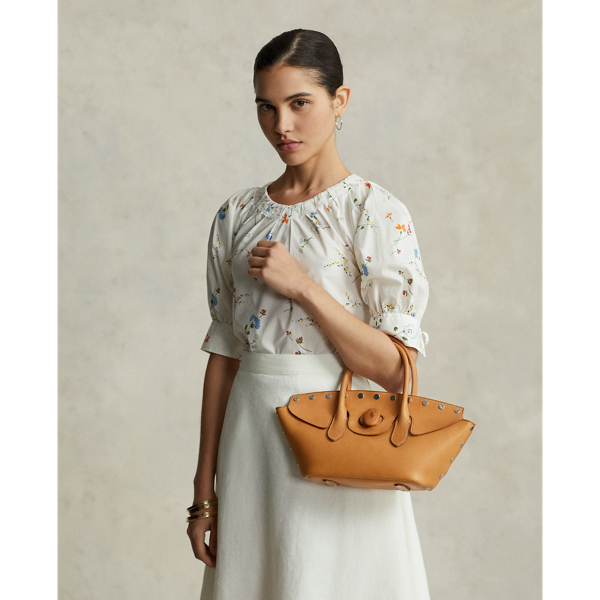 Natural Bellport Studded Vachetta Satchel Polo Ralph Lauren 7