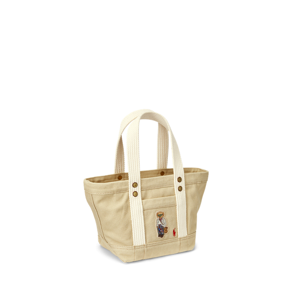 Dune Tan Canvas Mini Polo Bear Tote Polo Ralph Lauren 3