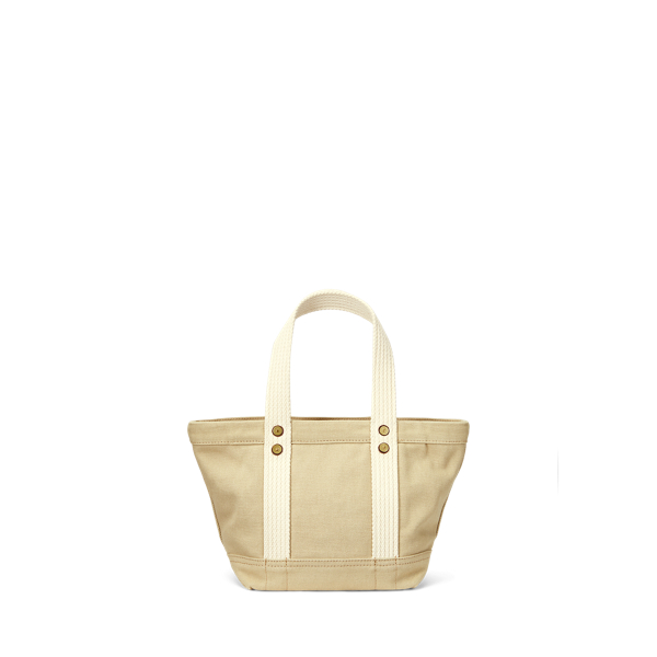 Dune Tan Canvas Mini Polo Bear Tote Polo Ralph Lauren 4