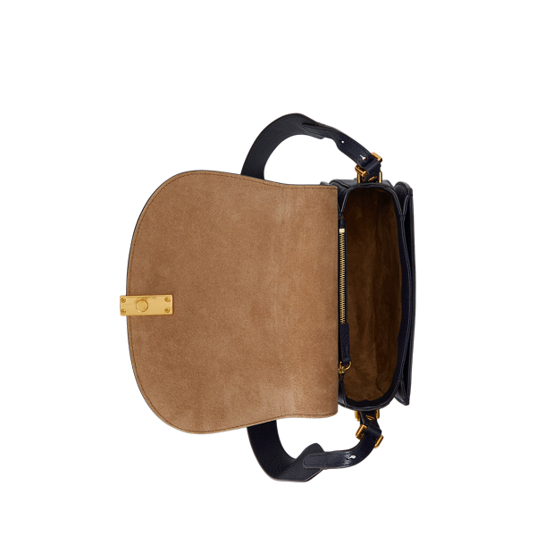 Midnight Navy Polo ID Leather Saddle Bag Polo Ralph Lauren 5