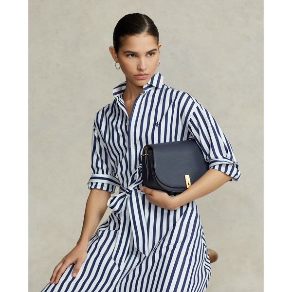 Midnight Navy Polo ID Leather Saddle Bag Polo Ralph Lauren 8