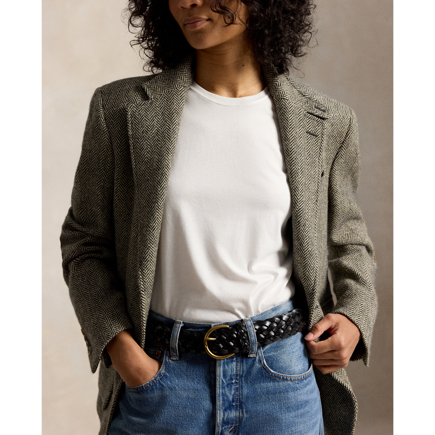 Женский ремень Ralph Lauren Braided Calfskin Belt, цвет: Чёрный — фото 2