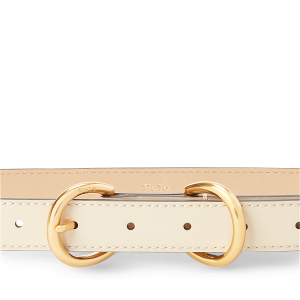 Sand Slim Patent Leather Double-D-Ring Belt Polo Ralph Lauren 2