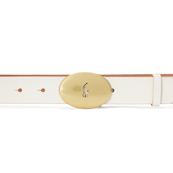Cream Polo ID Oval-Buckle Vachetta Belt Polo Ralph Lauren 2