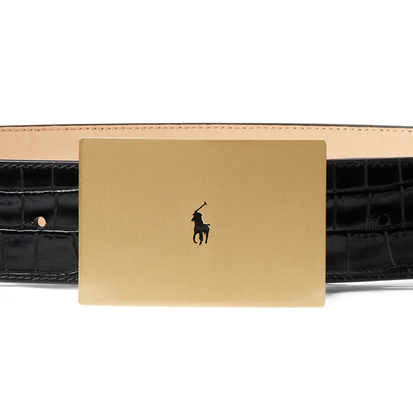 Cintura Polo ID effetto coccodrillo Polo Ralph Lauren in Nero 2