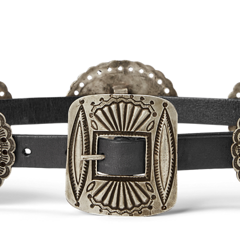 Женский ремень Ralph Lauren Metal-Accent Leather, цвет: Чёрный