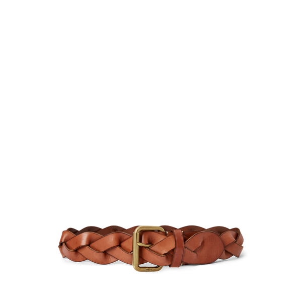 Tan Braided Vachetta Leather Belt Polo Ralph Lauren 1