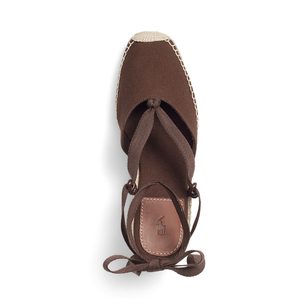 Chocolate Canvas Wedge Espadrilles Polo Ralph Lauren 4