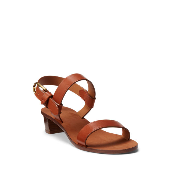 Cuoio Calfskin Heeled Sandal Polo Ralph Lauren 2