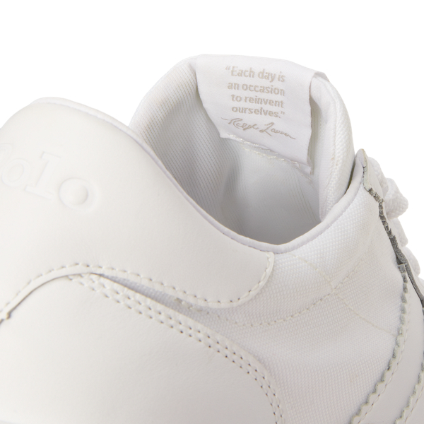 White Train 89 Leather &amp; Oxford Trainer Polo Ralph Lauren 4