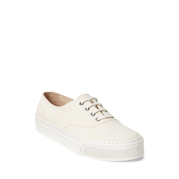 Natural Cotton Canvas Low-Top Trainers Polo Ralph Lauren 2