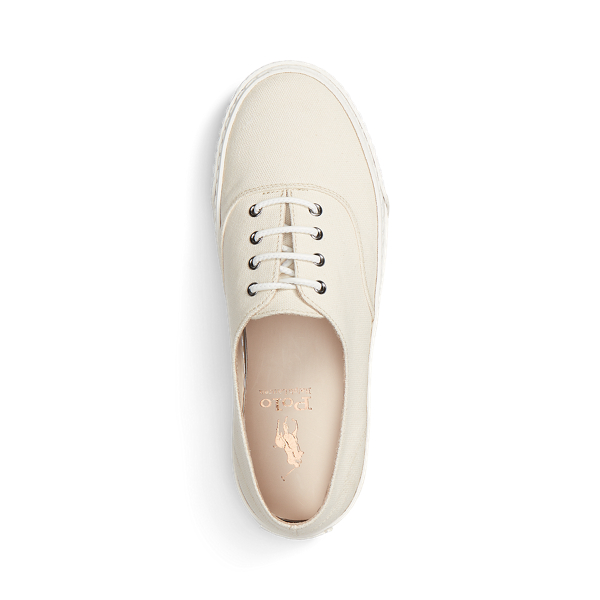 Natural Cotton Canvas Low-Top Trainers Polo Ralph Lauren 4