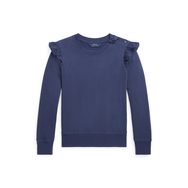 Sweat volant&eacute; en coton &eacute;ponge spa