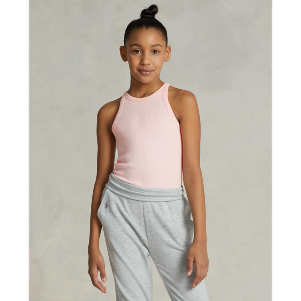 Acacia Pink Ribbed Cotton-Blend Tank Top Girls 7-16 4
