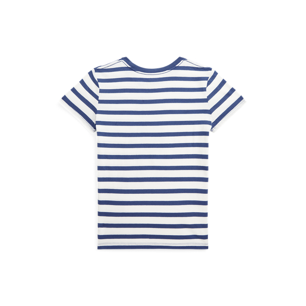 Deckwash White/Night Navy Polo Bear Striped Cotton Tee Girls 7-14 Years 2