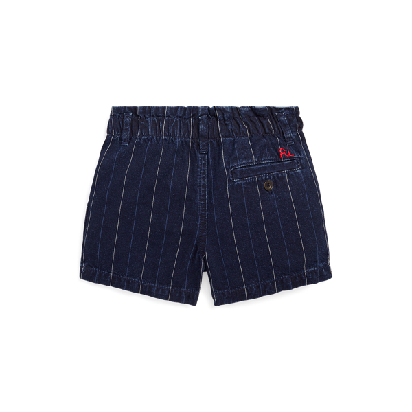 Cal&ccedil;&atilde;o sarja algod&atilde;o Paperbag &agrave;s riscas Girls 1.5-6.5 Years em Belaya lavado 2