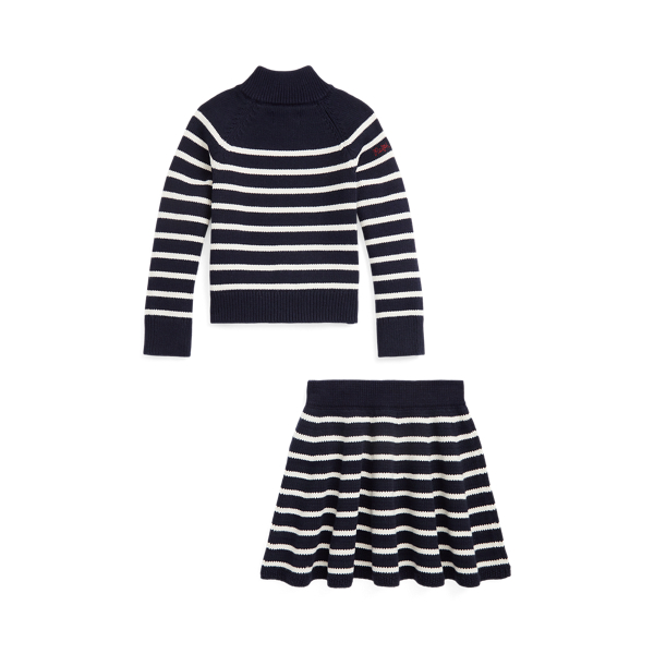 Set aus Baumwollpullover und Rock Girls 1.5-6.5 Years in RL Navy W/Clubhouse Cream 2
