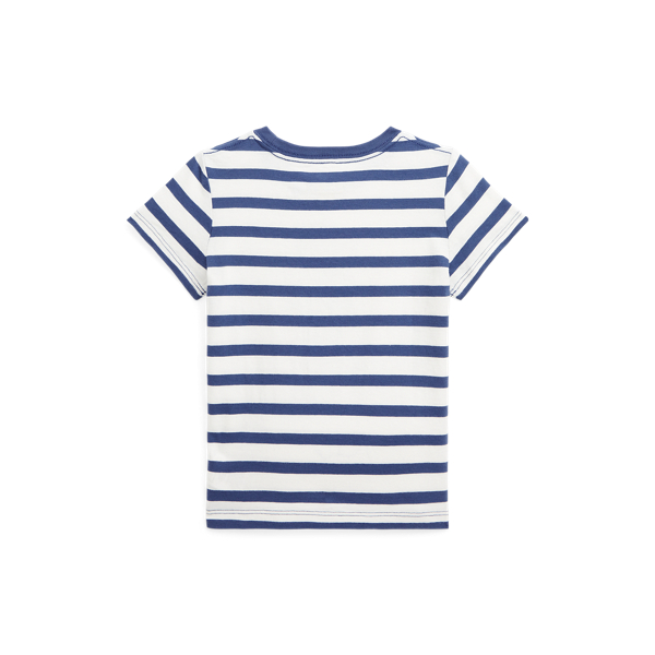 Deckwash White/Night Navy Polo Bear Striped Cotton Tee Girls 1.5-6.5 Years 2
