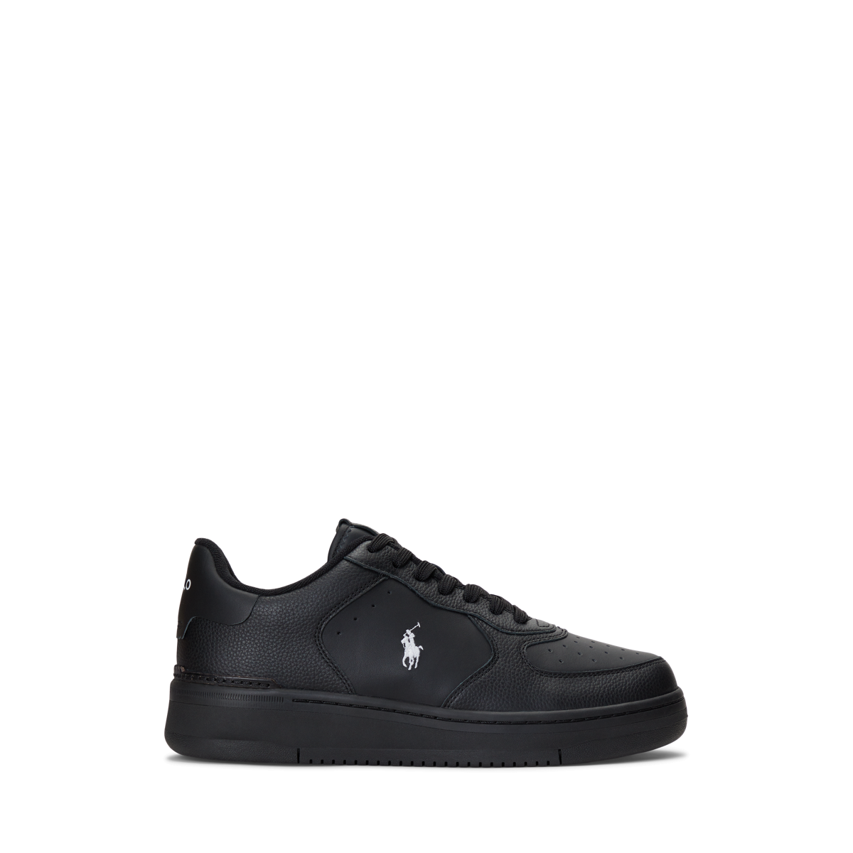 ★ラルフ ローレン★Masters Court★Black Masters Court Burnished Leather Sneaker