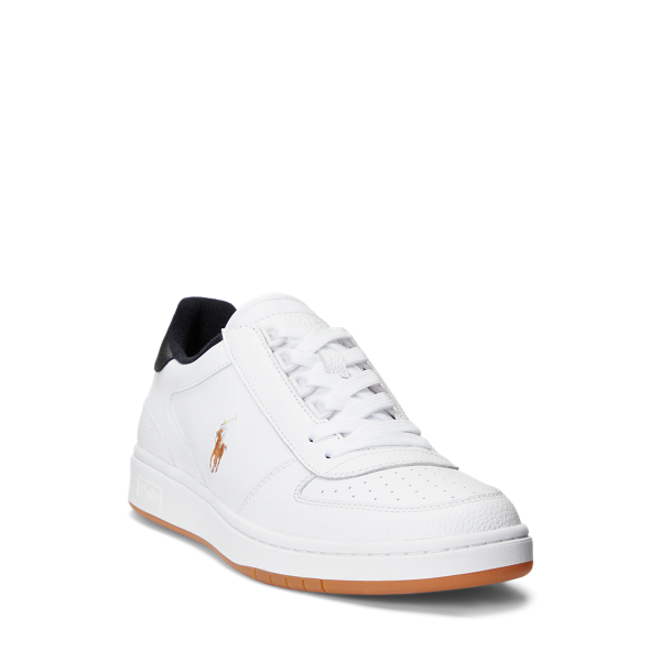 Niedriger Sneaker Court aus Leder Polo Sport in Wei&szlig;/Schwarz 2