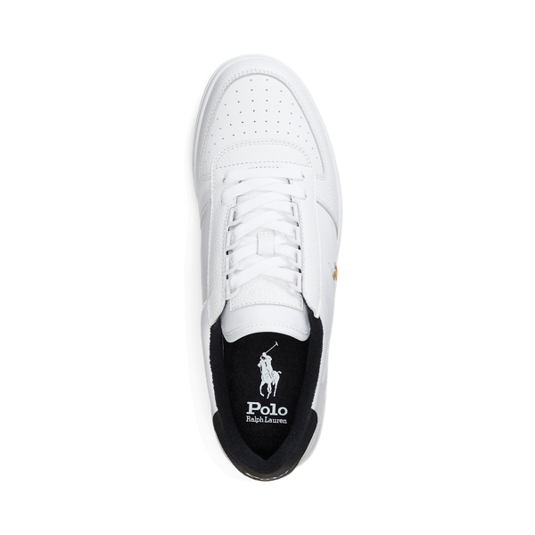 Niedriger Sneaker Court aus Leder Polo Sport in Wei&szlig;/Schwarz 3