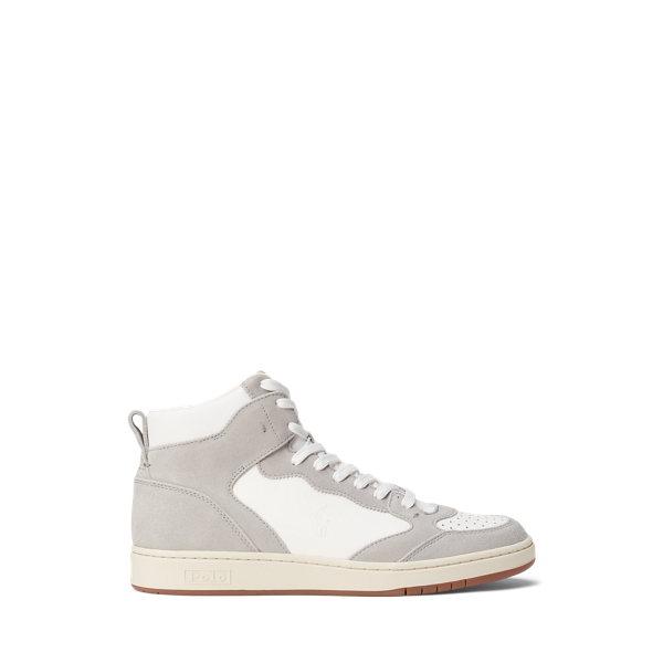 Court hoge sneaker van leer en su&egrave;de Polo Ralph Lauren in 1