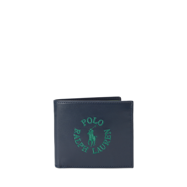 Portefeuille &agrave; logo en cuir nappa