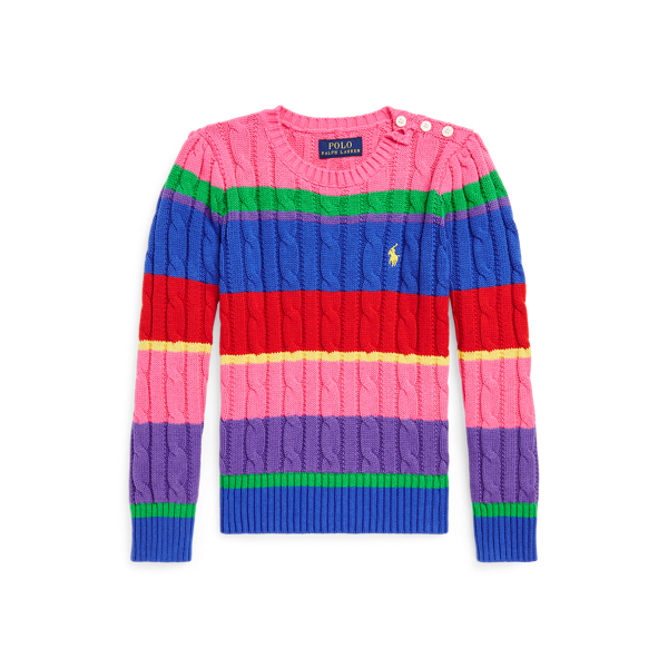 Pull rayé en coton torsadé Girls 1.5-6.5 Years en 1