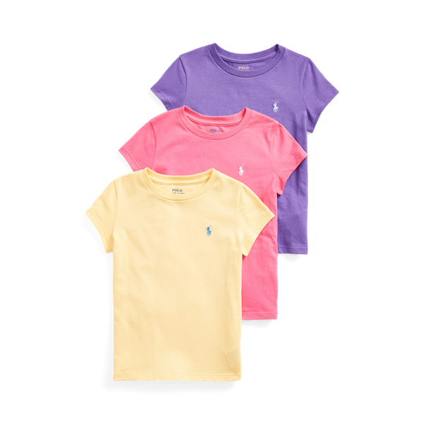 Empire Yellow/Pink Cotton Jersey Crewneck Tee 3-Pack Girls 2-6x 2
