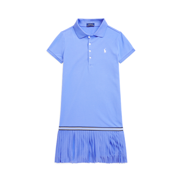 Vestido Polo em malha el&aacute;stica plissado Girls 7-14 Years em 1