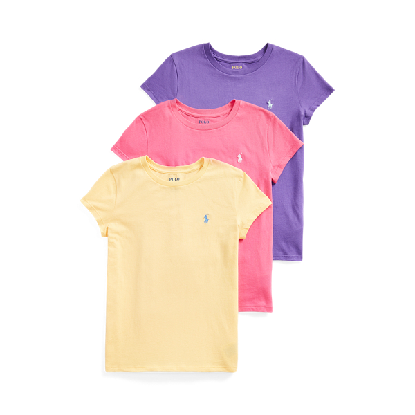 Empire Yellow/Pink Cotton Jersey Crewneck Tee 3-Pack Girls 7-16 2