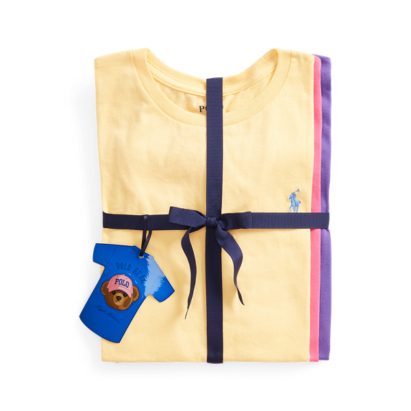 Empire Yellow/Pink Cotton Jersey Crewneck Tee 3-Pack Girls 7-16 1