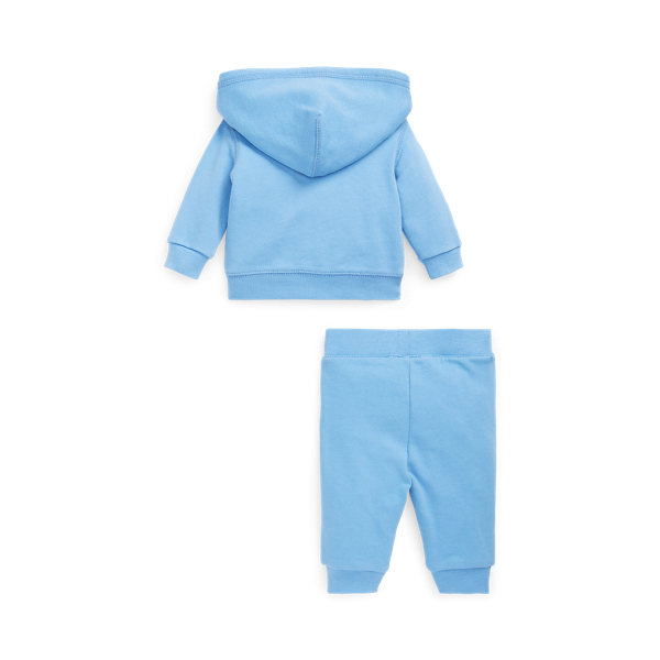Harbor Island Blue Terry Full-Zip Hoodie & Jogger Pant Set Baby Girl 2