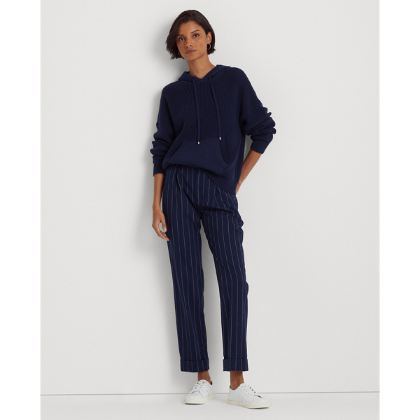 Refined Navy Combed Cotton Hoodie Jumper Lauren 3