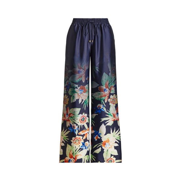Floral Charmeuse Wide-Leg Pant Lauren 1