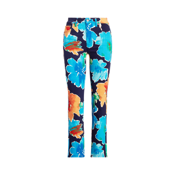 Floral High-Rise Straight Ankle Jean Lauren 1