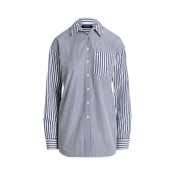 Camisa de pa&ntilde;o de algod&oacute;n con rayas Lauren Petite en 1