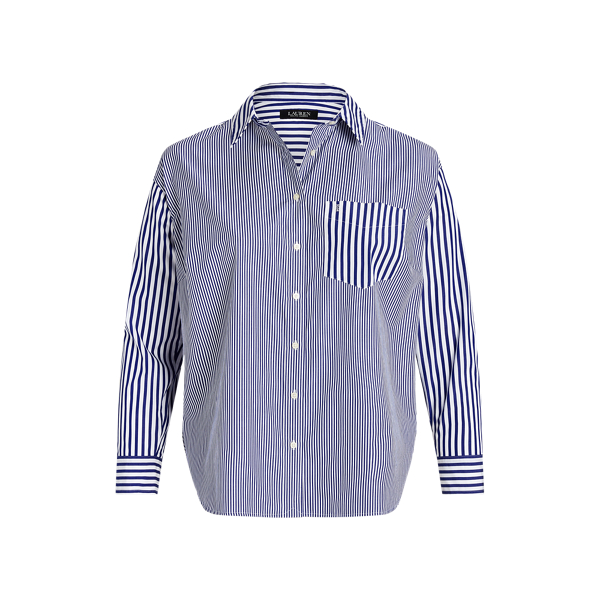 Chemise en popeline de coton ray&eacute;e Lauren Woman en 1