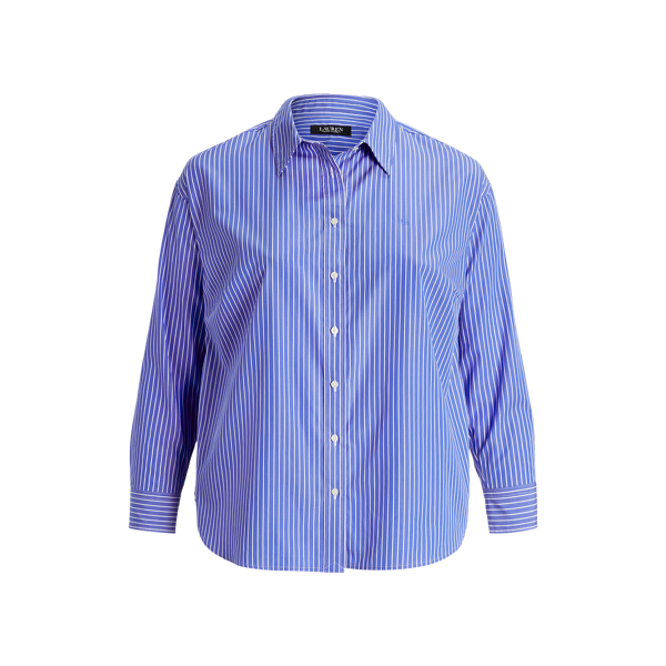 Striped Cotton Broadcloth Shirt Lauren Woman 1